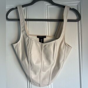Leather Corset Crop Top
